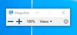 The Windows Magnifier will show up on any screen you are working on.