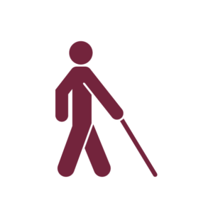 White cane icon on white background