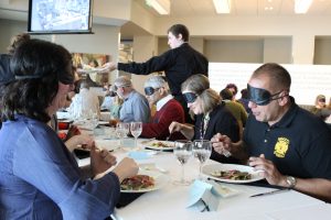 Diners enjoy food that was prepared and served by students in the culinary program at Madison College.