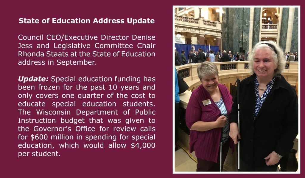 State of Education Address Update: Executive Director Denise Jess and Rhonda Staats at the address in September.
