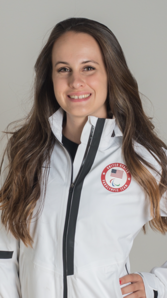 Mia Zutter in her ski team jacket