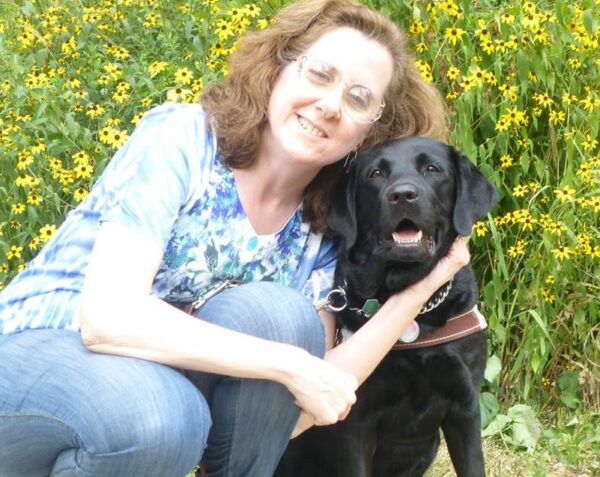 Patty Zaller with her service dog