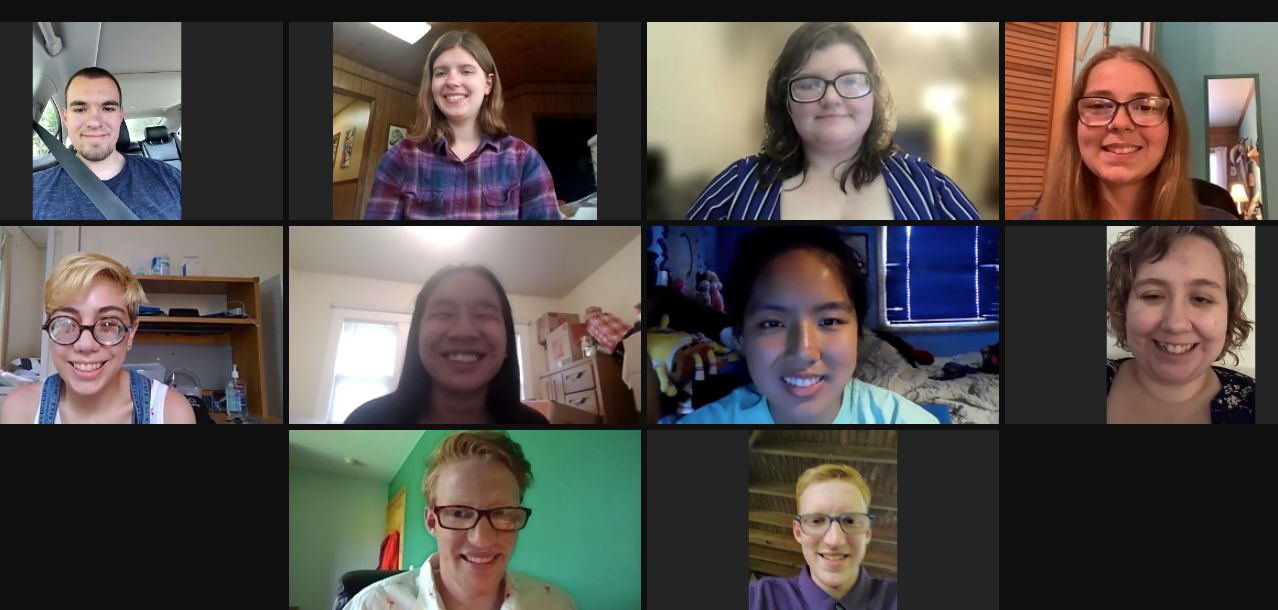 Zoom screenshot of 2021 Council Scholarship recipients.