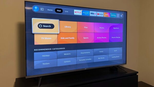 An Amazon smart TV on a stand