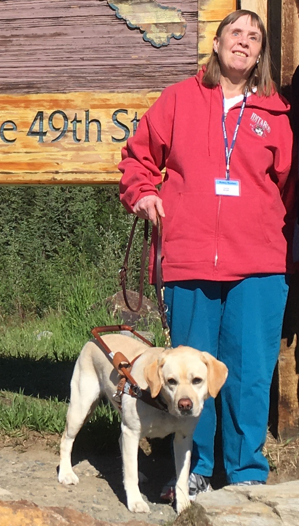 Patty Slaby and her guide dog