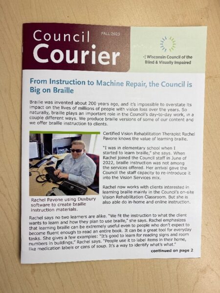 The front page of the Fall 2023 Council Courier