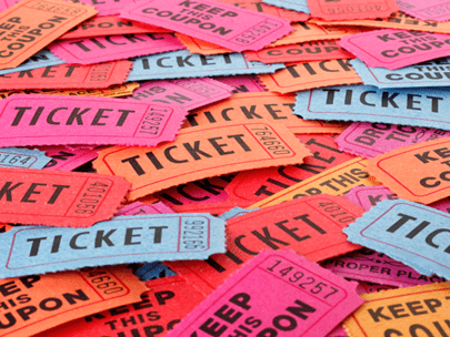 Big pile of event tickets.