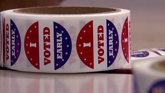 A roll of I Voted Early stickers.