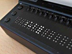 A refreshable braille device.