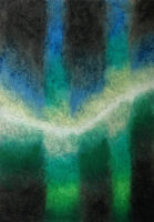 Dark blue and green color strips halved by a white swoosh.
