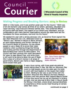 Front Page of the Council Courier - Winter 2025