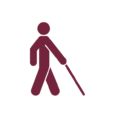 White cane icon on white background
